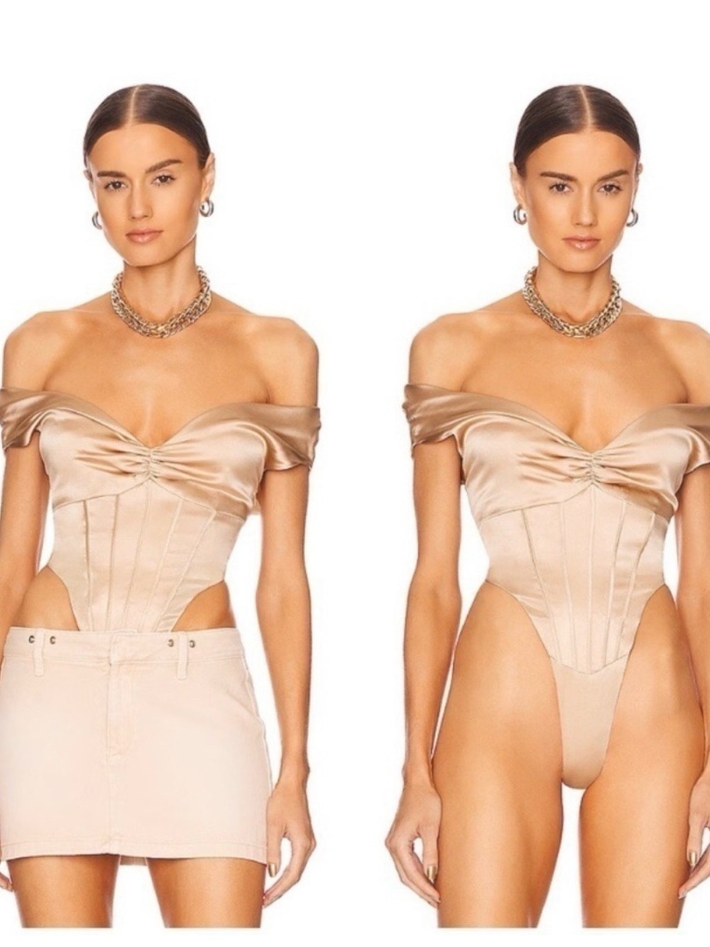 Retrofete Rozik Bodysuit in Nude Size M